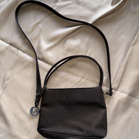 Frankie & Johnny Brown Satin Microfiber Shoulder Crossbody Bag Detachable Strap - Picture 2 of 7